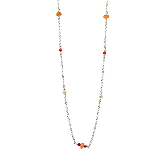 Halsschmuck Karneol Süsswasserperlen